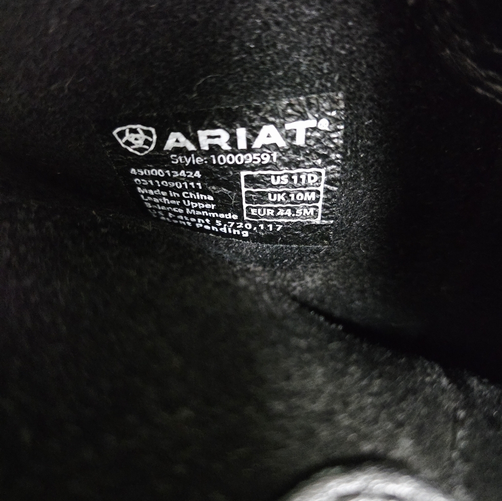 Ariat Men's Black Rambler Leather Square Toe Boots - Picture 9 of 10
